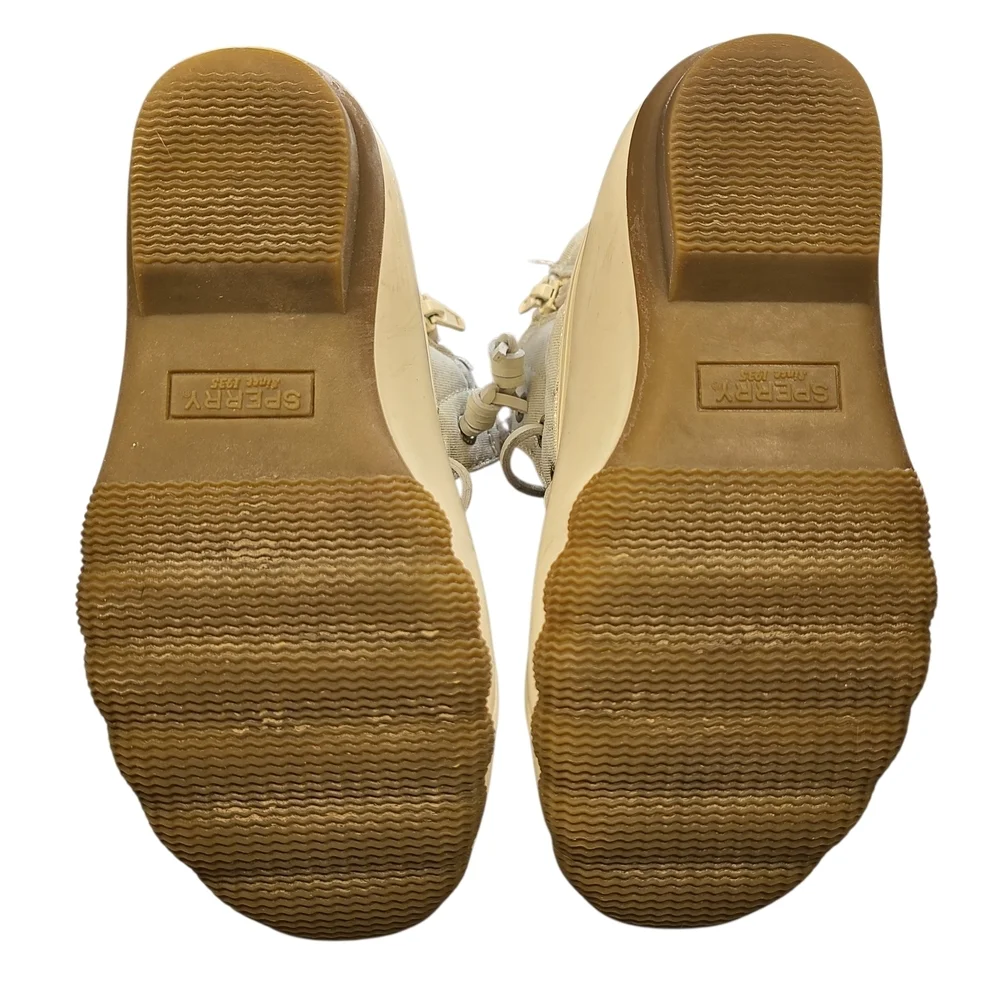 Sperry Kids Cream Glitter Duck Boots Size 10 Waterproof Rain Snow